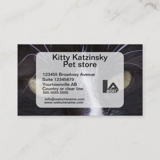 Macrofoto-ogen van een kat, persoonlijk en visitekaartje (Voorkant)