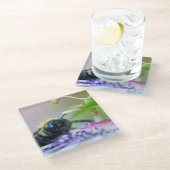 Macrofoto van Bumble Bee Glazen Onderzetter (Schuin)