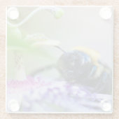 Macrofoto van Bumble Bee Glazen Onderzetter (Achterkant)