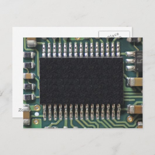 Macrofoto van de component Circuit Board Briefkaart (Voorkant / Achterkant)