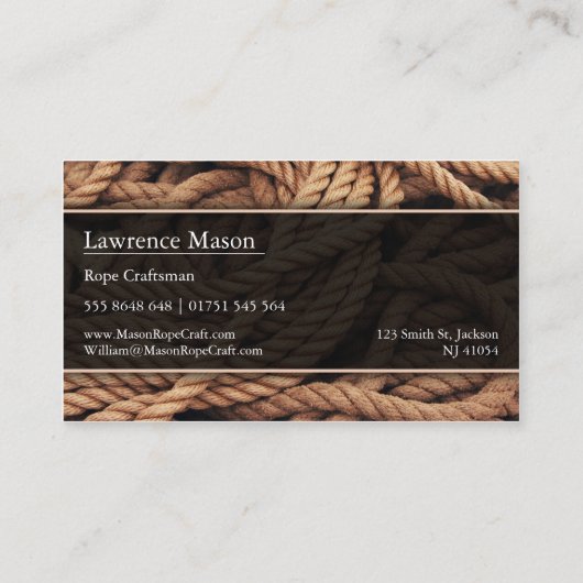 Macrofoto van Rope - Rope Craft - Visitekaartje (Achterkant)