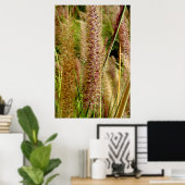 Macrofotografie afbeelding van grassen met gifstaa poster (Thuiskantoor)