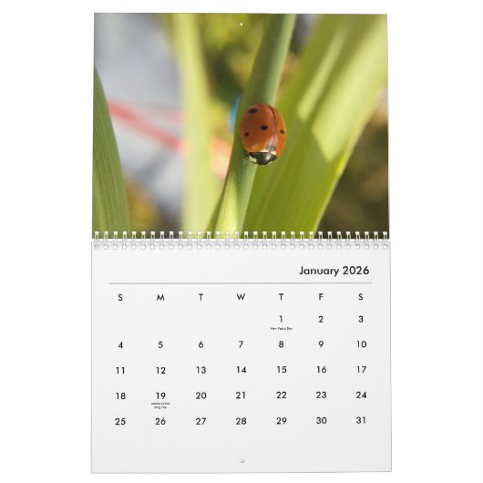 Macrofotografie-agenda Kalender (Jan 2026)