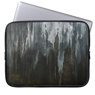 Macrofotografie van de ijsvorming laptop sleeve