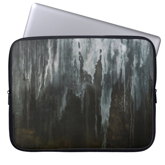 Macrofotografie van de ijsvorming laptop sleeve (Voorkant)