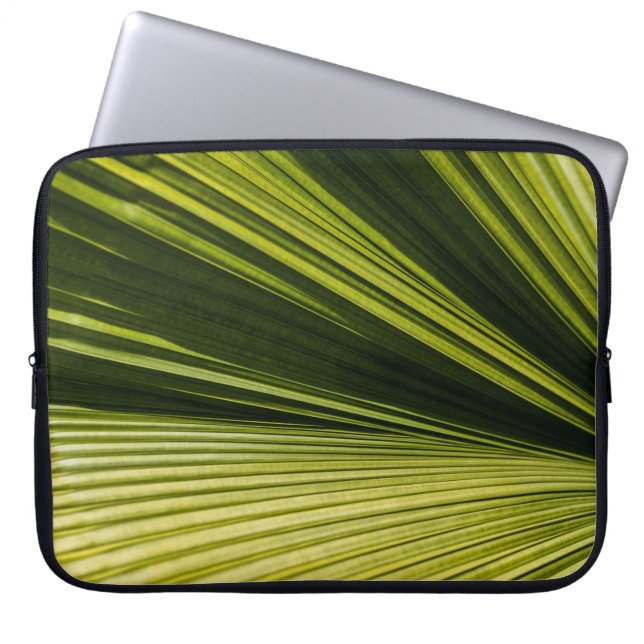 Macrofotografie van groen blad laptop sleeve (Voorkant)