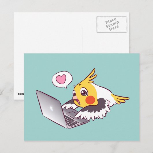 Macrokolibrie papegaai briefkaart (Voorkant / Achterkant)