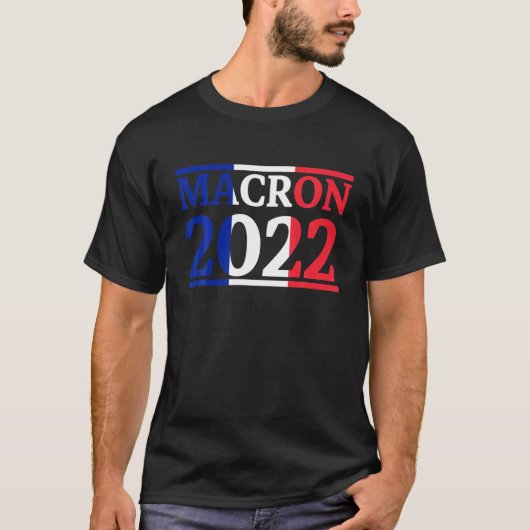 Macron 2022  - Frankrijk - vlag Macroaan voor Pres T-shirt (Voorkant)