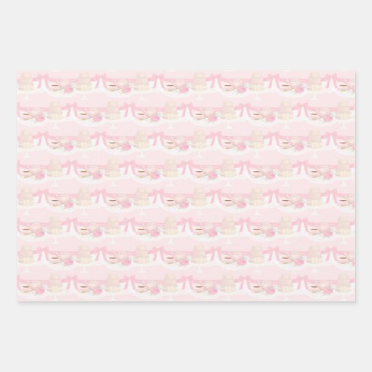 Macron Afternoon Tea Party Patroon Inpakpapier Vel (Voorkant 2)