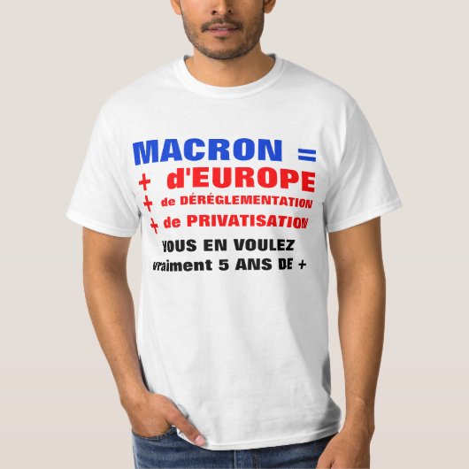 MACRON = Déréglementation = T-shirt voor mondialis (Voorkant)