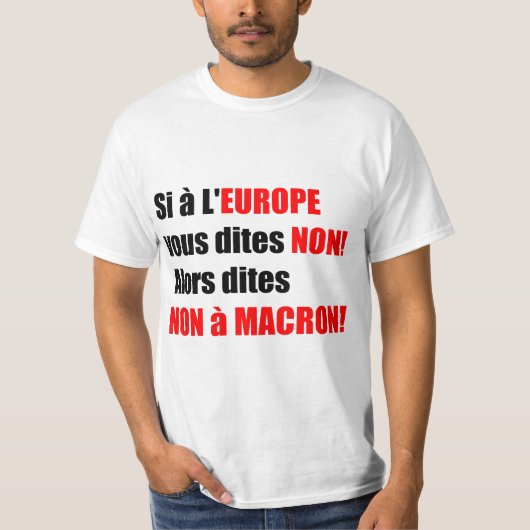 Macron = Europa = Mondialisering - T-shirt witte M (Voorkant)