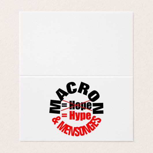 MACRON Hype en Lie MENSONGES FBC Visitekaartje (Buitenkant ongevouwen)