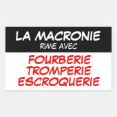Macronie Fourberie Tromperie Escroquerie Sticker (Voorkant)