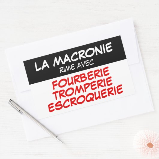 Macronie Fourberie Tromperie Escroquerie Sticker (Envelop)