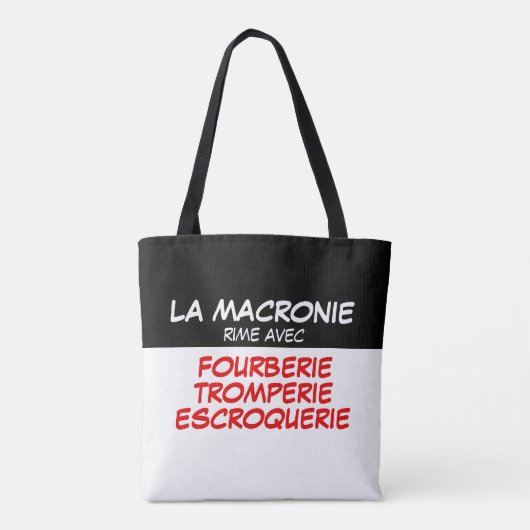 Macronie Fourberie Tromperie Escroquerie TB Tote Bag (Achterkant)