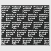 Macronutriënten. Eiwitten & Alcohol & Carbs & Vett Cadeaupapier (Vlak)