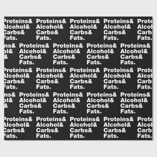 Macronutriënten. Eiwitten & Alcohol & Carbs & Vett Cadeaupapier (Vlak)