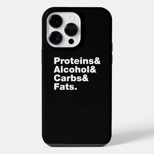 Macronutriënten. Eiwitten & Alcohol & Carbs & Vett iPhone Hoesje (Achterkant)