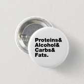 Macronutriënten. Eiwitten & Alcohol & Carbs & Vett Ronde Button 3,2 Cm (Voorkant /achterkant)