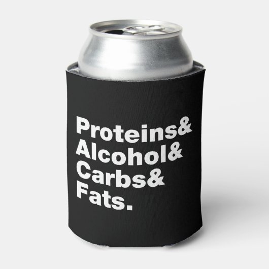 Macronutriënten. Eiwitten & Alcohol & Koolhydraten Blikjeskoeler (Blikje Voorkant)
