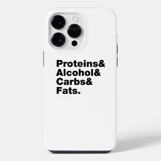 Macronutriënten. Eiwitten & Alcohol & Koolhydraten iPhone Hoesje (Achterkant)