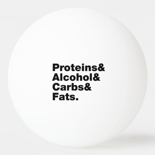 Macronutriënten. Eiwitten & Alcohol & Koolhydraten Pingpongbal (Voorkant)