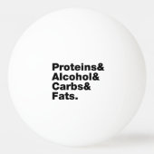Macronutriënten. Eiwitten & Alcohol & Koolhydraten Pingpongbal (Achterkant)