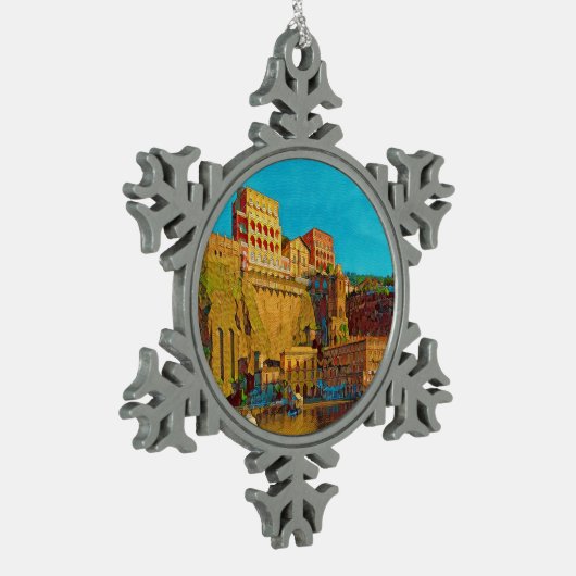 Macroopname cartridge - tin sneeuwvlok ornament (Links)