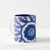 Macropatropatroon Turks - blauw Tweekleurige Koffiemok (Voorkant links)