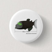 Macropinna microstoma werkelijke grootte ronde button 3,2 cm (Voorkant)