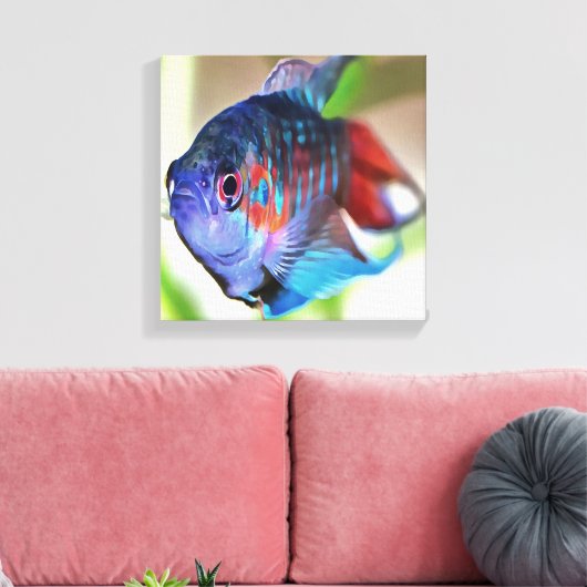 Macropodus Opercularis Aquarium vis Canvas Afdruk (Insitu (Woonkamer))