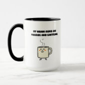 Macro's Cafeïne Brain Power Tech Humor Design Mok (Links)