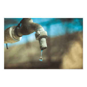 Macrowaterdruppel Foto Afdruk