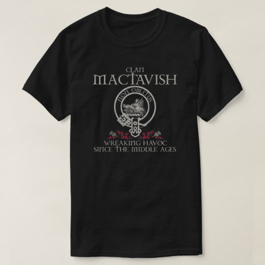 MacTavish Clan crest Schotse achternaam tartan Thi T-shirt (Design voorkant)