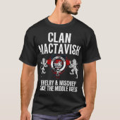 MacTavish Clan Scottish Name Coat Of Arms Tartan F T-shirt (Voorkant)