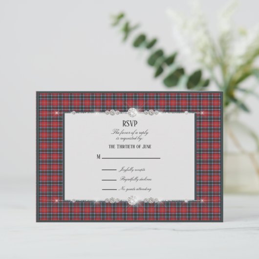 MacTavish Modern Schots Tartan RSVP (Staand voorkant)