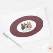 MacTavish Modern  Scottish Tartan Christmas Ovale Sticker (Envelop)