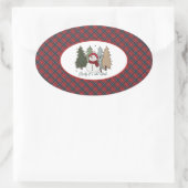 MacTavish Modern Scottish Tartan Christmas Ovale Sticker (Tas)