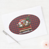 MacTavish Modern Scottish Tartan Christmas Ovale Sticker (Envelop)