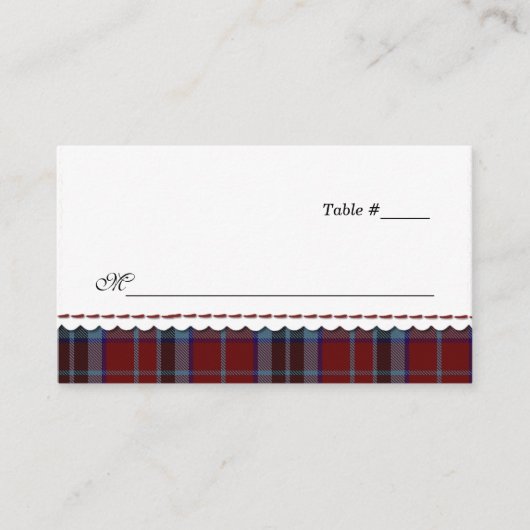 MacTavish Pset Wedding Reception Place Card Plaatskaartje (Voorkant)