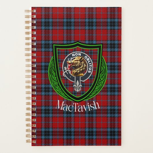 MacTavish Schotse Clan Tartan & Wapen Planner (Voorkant)