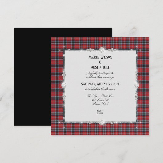 MacTavish Schotse Tartan bruiloft uitnodiging (Voorkant / Achterkant)