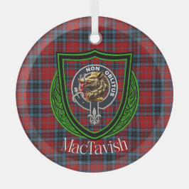 MacTavish Scottish Clan Tartan & Crest Glas Ornament