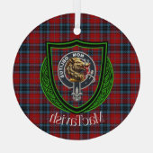 MacTavish Scottish Clan Tartan & Crest Glas Ornament (Achterkant)
