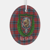 MacTavish Scottish Clan Tartan & Crest Glas Ornament (Voorkant Rechts)