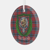 MacTavish Scottish Clan Tartan & Crest Glas Ornament (Voorkant links)
