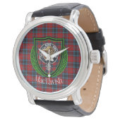 MacTavish Scottish Clan Tartan & Crest Horloge (Gekanteld)