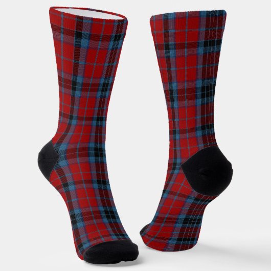 MacTavish Tartan Red en Blue Pset Sokken (Gebogen)
