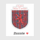 MacTavish Tartan Scottish Plaid Lion Rampant Sticker (Vel)