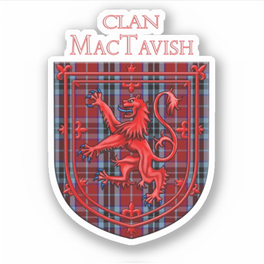 MacTavish Tartan Scottish Plaid Lion Rampant Sticker (Voorkant)